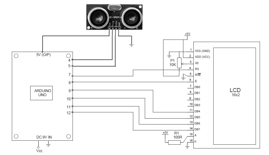 ultrasonic sensor arduino circuit