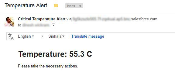 Salesforce critical temperature email